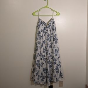 Fairy Cottage Southern Bell Floral Smocked Long Flowy Tube Strapless Dress